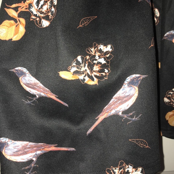 SL Black Bird Rose A-Line Skirt - NEVER WORN! BNWT - Picture 4 of 5